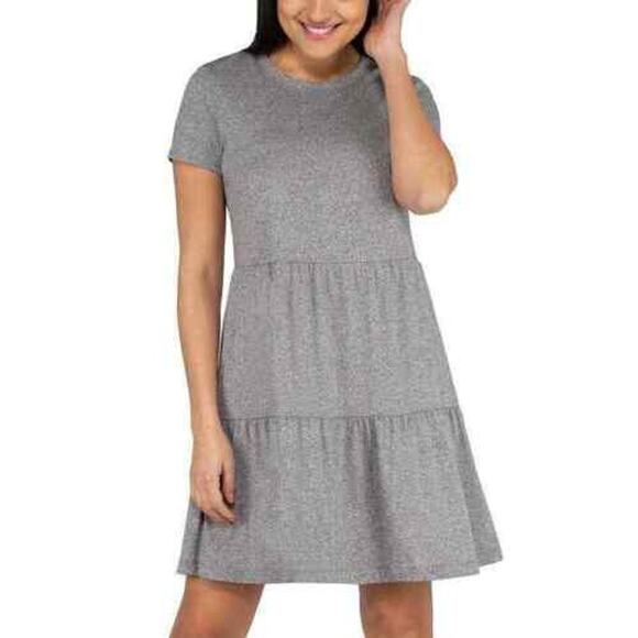 Art Class Girls Gray Ribbed Knit Short Sleeve Dress Youth Size Medium 7/8 - Picture 1 of 8